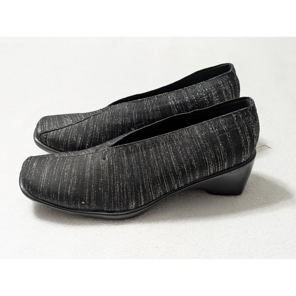 Charleston Shoe Company Black Wedge V Cut Comfort‎ Knit Slip On Size 5